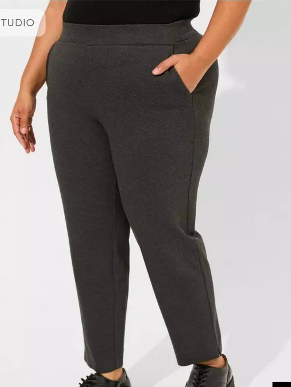 torrid Charcoal Gray Pull-On Ankle Pants Plus Size 4R